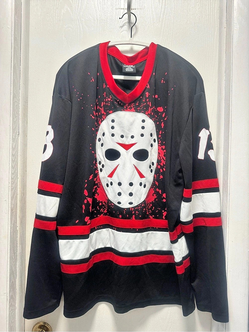 Friday the 13th Jason Voorhees hockey jersey Black & Red XL